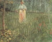 Vincent Van Gogh A Woman Walking in a Garden (nn04) painting